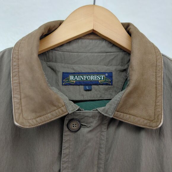 Rainforest Jacket Mens L Brown Long Down Winter Chore Coat Zip Button Liner VTG - Picture 5 of 14